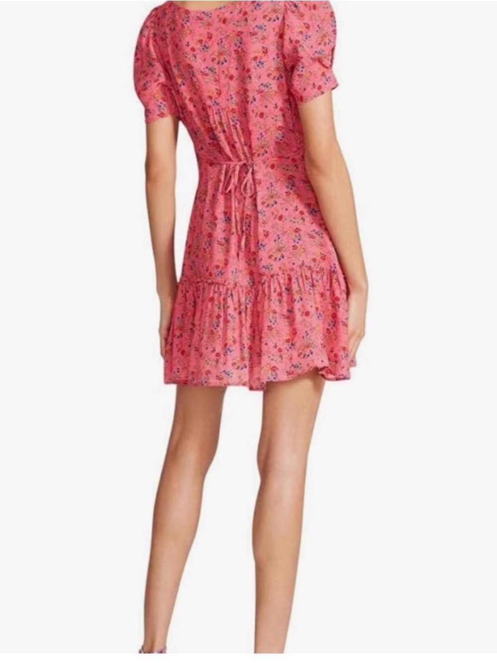 Betsey Johnson Darling Ditsy Printed Rayon Crepe Mini Dress Fruit Dove XS - Picture 2 of 6